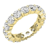 Dazzlingrock Collection Round White Diamond Eternity Stackable Ring Wedding Band for Women (2.25 ctw, Color I-J, Clarity I2-I3) in 10K Yellow Gold, Size 4