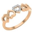 thumbnail image 1 of Dazzlingrock Collection Round White Diamond Five Hearts Promise Engagement Ring for Women (0.05 ctw, Color I-J, Clarity I1-I2) in 18K Rose Gold, Size 9, 1 of 6