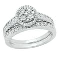 thumbnail image 1 of Dazzlingrock Collection Round White Diamond Flower Cluster Style Wedding Ring Set for Women (0.25 ctw, Color I-J, Clarity I2-I3) in 925 Sterling Silver, Size 8.5, 1 of 5