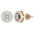 thumbnail image 1 of Dazzlingrock Collection Round White Diamond Halo Style Center Illusion Set with Sided Rectangular Grooves Screwback Stud Earrings for Women (0.30 ctw, Color I-J, Clarity I2-I3) in 10K Rose Gold, 1 of 4