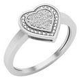 thumbnail image 1 of Dazzlingrock Collection Round White Diamond Heart Promise Ring for Women (0.10 ctw, Color I-J, Clarity I1-I2) in 14K White Gold, Size 9, 1 of 6