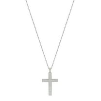 Dazzlingrock Collection Round White Diamond Hip Hop Religious Cross Pendant for Men with 18 Inch Silver Chain (1.40 ctw, Color I-J, Clarity I2-I3) in 925 Sterling Silver