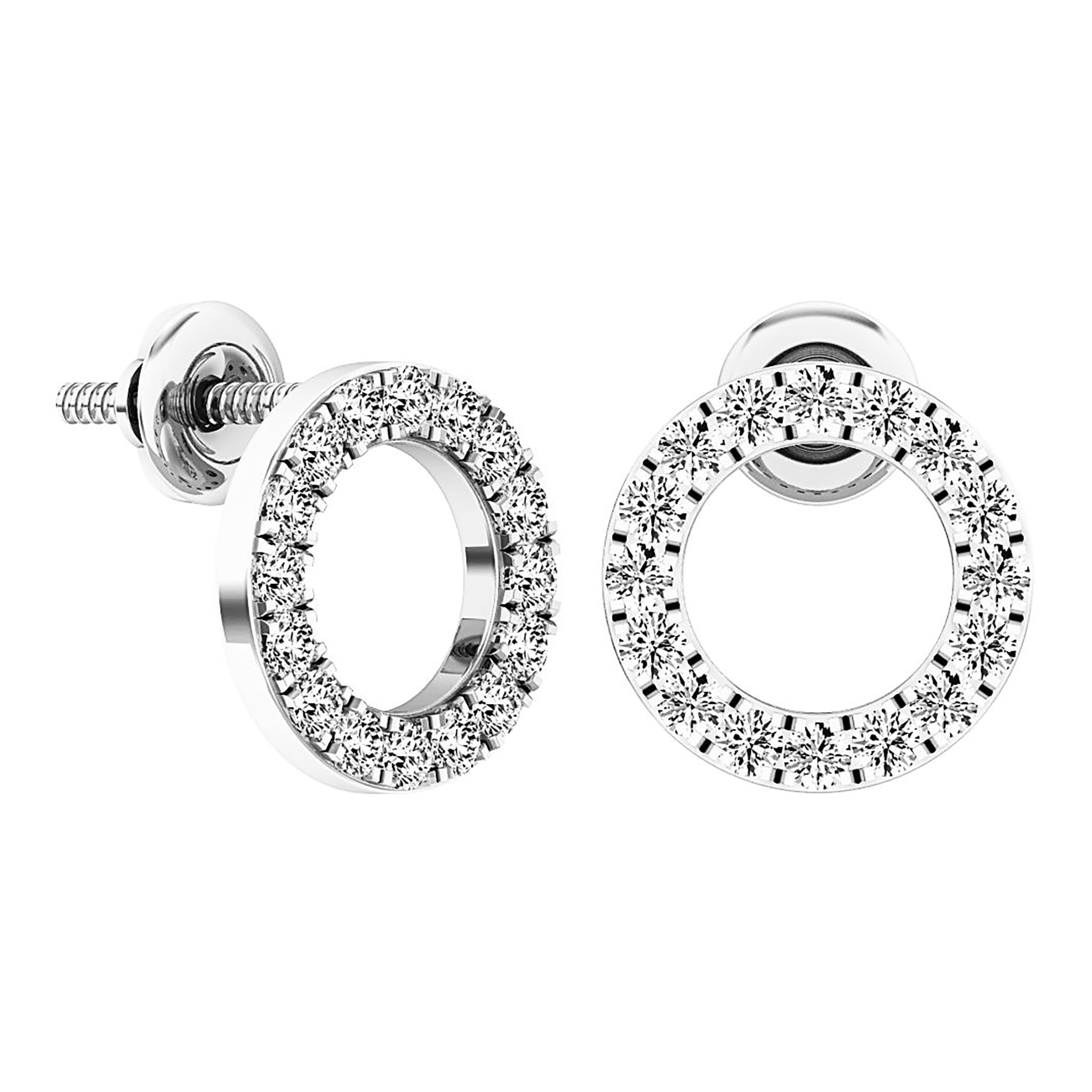 Hollow circle stud earrings online