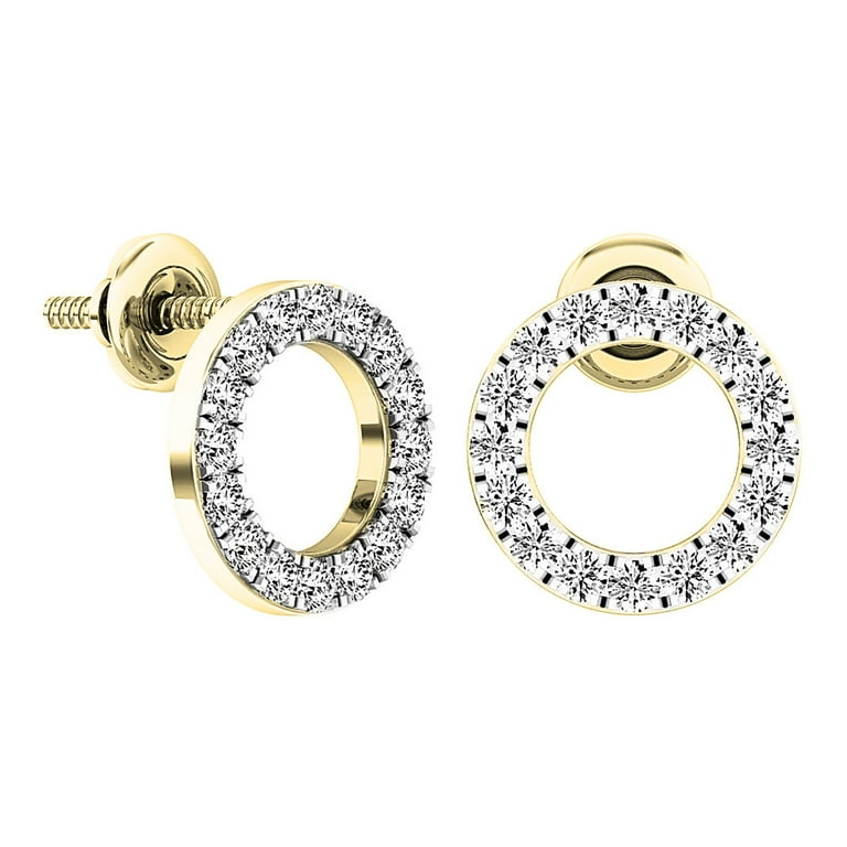Circle screw back earrings cheap