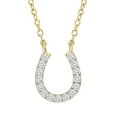 thumbnail image 1 of Dazzlingrock Collection Round White Diamond Horseshoe Pendant with 18 Inch Gold Chain for Women (0.13 ctw, Color I-J, Clarity I1-I2) in 18K Yellow Gold, 1 of 6