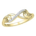thumbnail image 1 of Dazzlingrock Collection Round White Diamond Infinity Knot Ring for Women (0.05 ctw, Color I-J, Clarity I1-I2) in 14K Yellow Gold, Size 4, 1 of 3