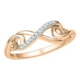 thumbnail image 1 of Dazzlingrock Collection Round White Diamond Infinity Knot Ring for Women (0.05 ctw, Color I-J, Clarity I2-I3) in 10K Rose Gold, Size 4, 1 of 3