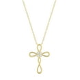 thumbnail image 1 of Dazzlingrock Collection Round White Diamond Infinity Swirl Cross Charm Pendant for Women with 18 Inch Gold Chain (0.21 ctw, Color I-J, Clarity I1-I2) in 18K Yellow Gold, 1 of 1