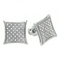 thumbnail image 1 of Dazzlingrock Collection Round White Diamond Kite Shape Hip Hop Iced Stud Earrings for Him (0.20 ctw, Color, I-J, Clarity I2-I3) in 10K White Gold, 1 of 6