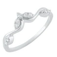 thumbnail image 1 of Dazzlingrock Collection Round White Diamond Leaf Design Curved Fashion Wedding Band for Women (0.13 ctw, Color I-J, Clarity I2-I3) in 925 Sterling Silver, Size 8.5, 1 of 1