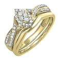 thumbnail image 1 of Dazzlingrock Collection Round White Diamond Marquise Shape Bridal Engagement Ring Set for Women (0.33 ctw, Color I-J, Clarity I2-I3) in 10K Yellow Gold, Size 6.5, 1 of 6