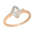 thumbnail image 1 of Dazzlingrock Collection Round White Diamond Marquise Shape Engagement Ring for Women in 10K Rose Gold, Size 6 (0.20 ctw, Color I-J, Clarity I2-I3), 1 of 1