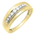 thumbnail image 1 of Dazzlingrock Collection Round White Diamond Nine Stone Groom Traditional Anniversary Wedding Band for Men (0.23 ctw, Color I-J, Clarity I2-I3) in 10K Yellow Gold, Size 11, 1 of 6