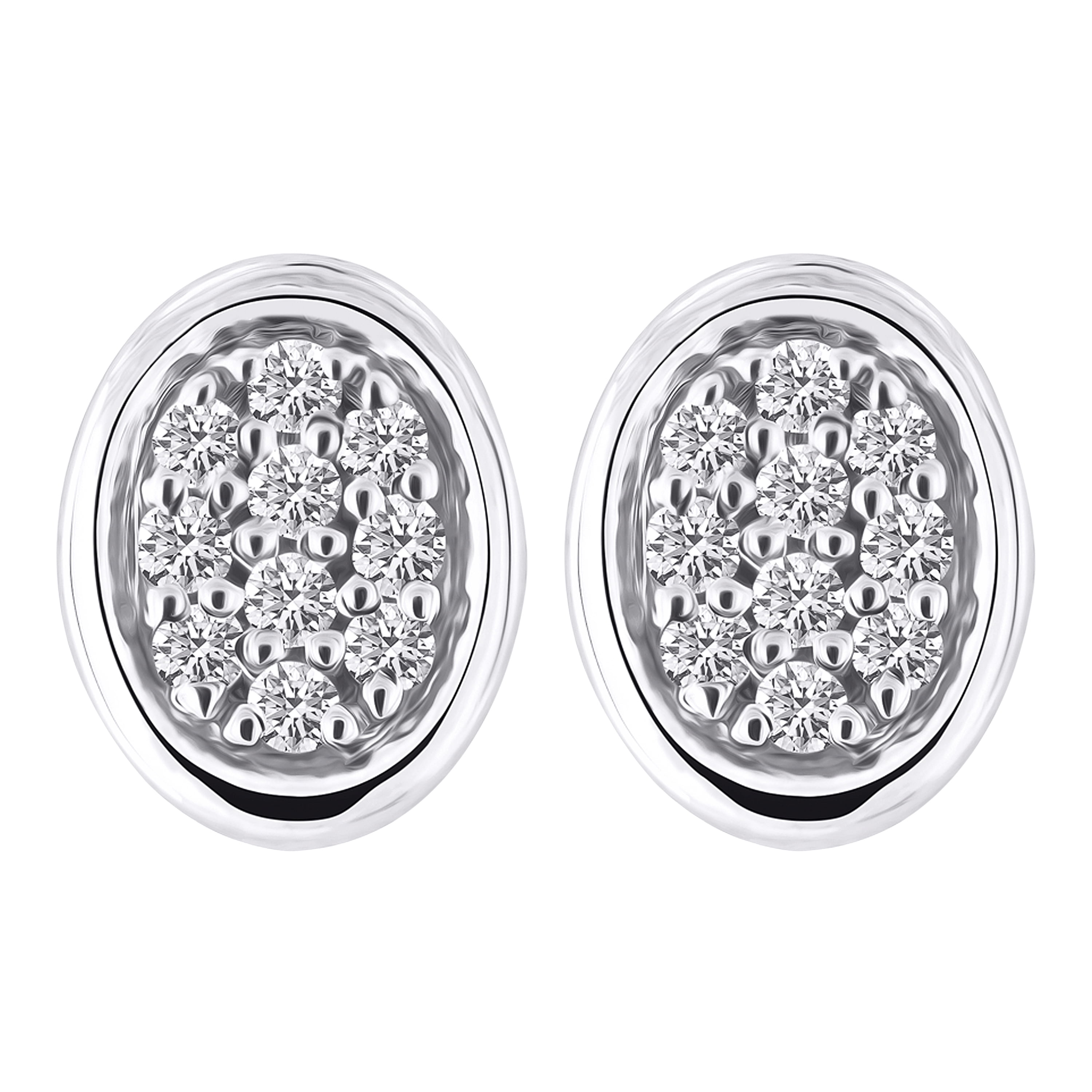 Dazzlingrock Collection Round White Diamond Oval Frame Cluster