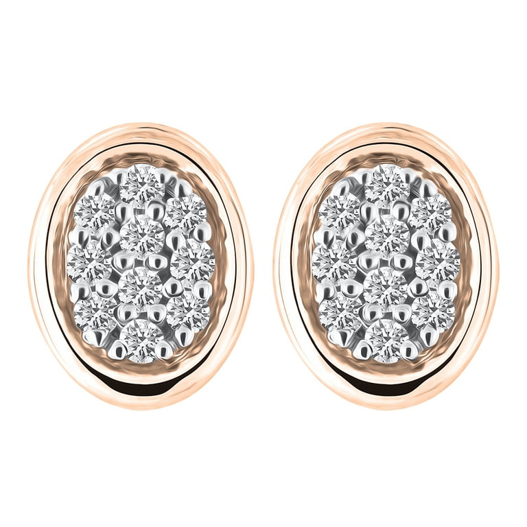 LADIES EARRINGS 0.15CT ROUND DIAMOND 10K ROSE GOLD LADIES EARRINGS 0.15CT ROUND DIAMOND 10K ROSE GOLD
