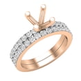 thumbnail image 1 of Dazzlingrock Collection Round White Diamond Semi Mount Engagement Ring Set for Women (0.70 ctw, Color I-J, Clarity I1-I2) in 18K Rose Gold, Size 4, 1 of 6