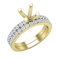 thumbnail image 1 of Dazzlingrock Collection Round White Diamond Semi Mount Engagement Ring Set for Women (0.70 ctw, Color I-J, Clarity I1-I2) in 18K Yellow Gold, Size 8, 1 of 6