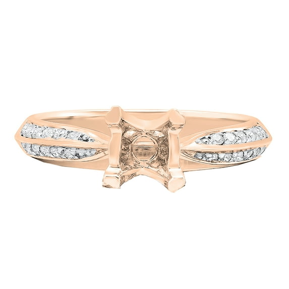 Dazzlingrock Collection Round White Diamond Semi Mount Engagement Ring for Women (0.30 ctw, Color I-J, Clarity I2-I3) in 10K Rose Gold, Size 5