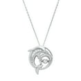 thumbnail image 1 of Dazzlingrock Collection Round White Diamond Shimmering Dolphin Pendant with 18 Inch Silver Chain for Women (0.13 ctw, Color I-J, Clarity I2-I3) in 925 Sterling Silver, 1 of 3