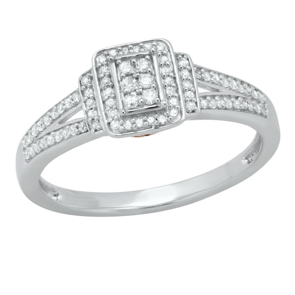 Dazzlingrock Collection Round White Diamond Split Shank Engagement Ring for Women (0.15 ctw, Color I-J, Clarity I2-I3) in Rose Gold Plated Sterling Silver, Size 9
