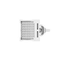 Dazzlingrock Collection Round White Diamond Square Shape Hip Hop Screwback Stud Earring for Unisex (1Pc Only, 0.13 ctw, Color I-J, Clarity I2-I3) in 10K White Gold