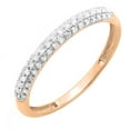 thumbnail image 1 of Dazzlingrock Collection Round White Diamond Stackable Wedding Band for Women (0.25 ctw, Color I-J, Clarity I1-I2) in 14K Rose Gold, Size 10, 1 of 6