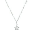 thumbnail image 1 of Dazzlingrock Collection Round White Diamond Star Pendant for Women with 18 Inch Silver Chain (0.06 ctw, Color I-J, CLarity I1-I2) in 14K White Gold, 1 of 6