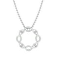 thumbnail image 1 of Dazzlingrock Collection Round White Diamond Twisted Circle Pendant for Women with 18 Inch Gold Chain 1/10 CT (0.10 ct, Color I-J, Clarity I1-I2), 18K White Gold, 1 of 4