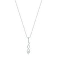 thumbnail image 1 of Dazzlingrock Collection Round White Diamond Twisted Criss Cross Swirl Pendant for Women with 18 Inch Gold Chain (0.15 ct. Color I-J, Clarity I1-I2) in 14K White Gold, 1 of 3
