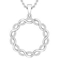 thumbnail image 1 of Dazzlingrock Collection Round White Diamond Twisted Criss Cross Swirl Pendant for Women with 18 Inch Silver Chain 1/8 CT (0.16 ctw, Color I-J, Clarity I1-I2) in 14K White Gold, 1 of 6