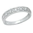 thumbnail image 1 of Dazzlingrock Collection Round White Diamond Twisted Swirl Engagement Wedding Ring for Women (0.12 ctw, Color I-J, Clarity I1-I2) in 14K White Gold, Size 8.5, 1 of 3