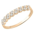 thumbnail image 1 of Dazzlingrock Collection Round White Diamond Wave Style Stackable Wedding Band for Women (0.18 ctw, Color I-J, Clarity I1-I2) in 14K Rose Gold, Size 9.5, 1 of 1