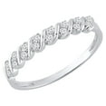 thumbnail image 1 of Dazzlingrock Collection Round White Diamond Wave Style Stackable Wedding Band for Women (0.18 ctw, Color I-J, Clarity I2-I3) in 10K White Gold, Size 9, 1 of 1