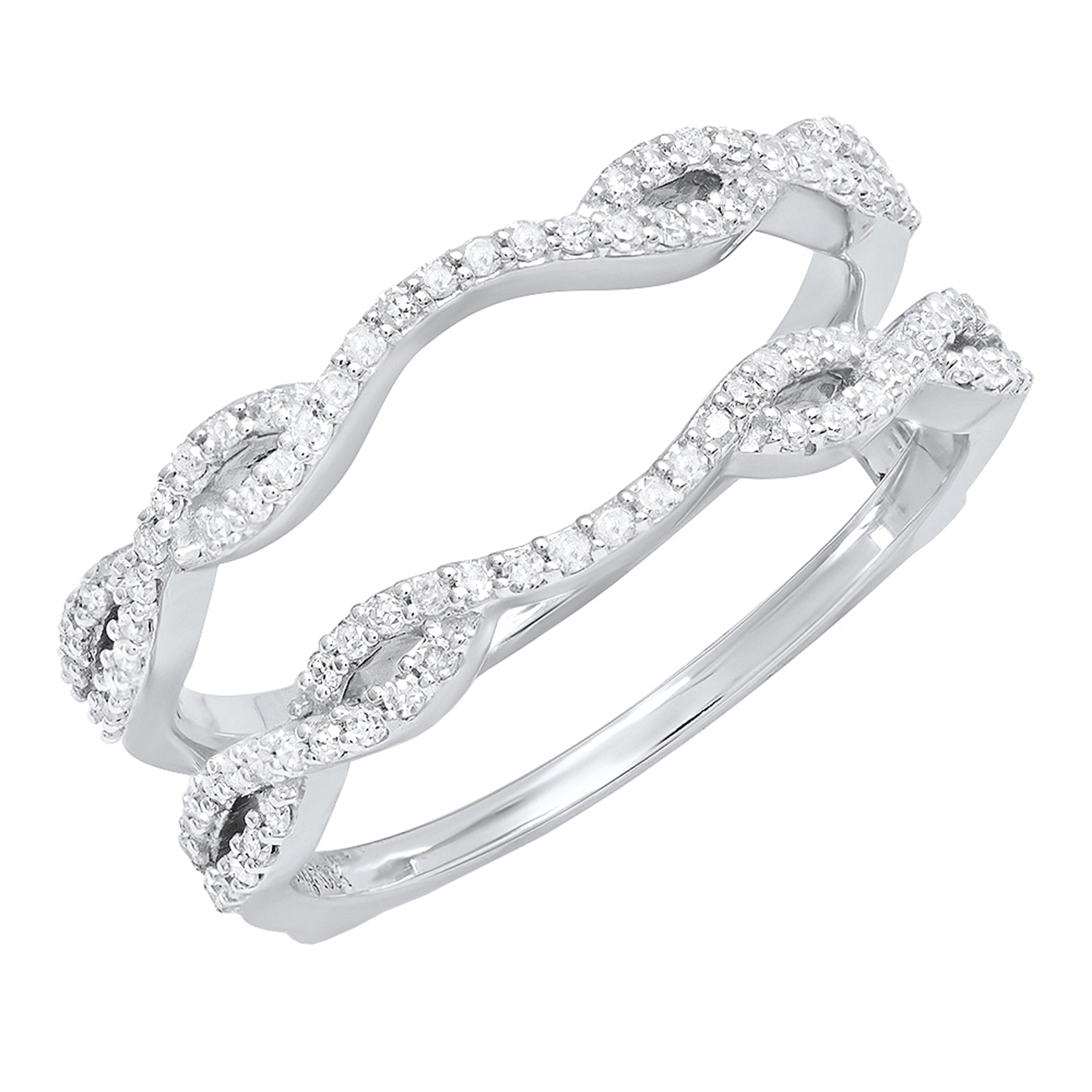 Dazzlingrock Collection Round White Diamond Wedding Band Enhancer ...