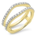 thumbnail image 1 of Dazzlingrock Collection Round White Diamond Wedding Band Enhancer Guard Double Ring For Women 1/2 CT (0.50 ctw, Color I-J, Clarity I1-I2) in 14K Yellow Gold, Size 4.5, 1 of 1