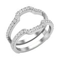 thumbnail image 1 of Dazzlingrock Collection Round White Diamond Wedding Band Enhancer Guard Double Ring for Women (0.50 ctw, Color I-J, Clarity I1-I2) in Platinum, Size 10, 1 of 6
