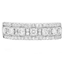 Dazzlingrock Collection Round White Diamond Wedding Band for Women (0.75 ctw, Color I-J, Clarity I1-I2) in 14K White Gold, Size 6