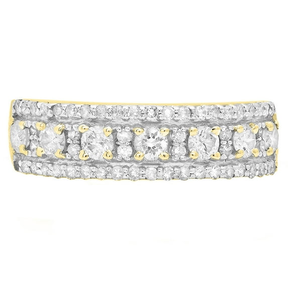 Dazzlingrock Collection Round White Diamond Wedding Band for Women (0.75 ctw, Color I-J, Clarity I2-I3) in 10K Yellow Gold, Size 4