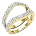 thumbnail image 1 of Dazzlingrock Collection Round White Diamond Wedding Enhancer Guard Double Ring for Women (1.75 ctw, Color I-J, Clarity I1-I2) in 18K Yellow Gold, Size 6, 1 of 6