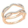 thumbnail image 1 of Dazzlingrock Collection Round White Diamond Women's Wedding Double Guard Ring Band (0.35 ctw, Color I-J, Clarity I2-I3) in 10K Rose Gold, Size 9.5, 1 of 6