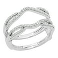 thumbnail image 1 of Dazzlingrock Collection Round White Diamond Women's Wedding Double Guard Ring Band (0.35 ctw, Color I-J, Clarity I2-I3) in 10K White Gold, Size 7, 1 of 6