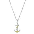 thumbnail image 1 of Dazzlingrock Collection Round Yellow Diamond Alluring Ribbon Anchor Pendant for Women with 18 Inch Gold Chain (0.10 ctw, Color Yellow, Clarity I2-I3) in 14K White Gold, 1 of 3