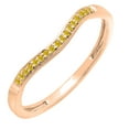 thumbnail image 1 of Dazzlingrock Collection Round Yellow Diamond Enhancer Wrap Guard Curved Style Stackable Wedding Band for Women (0.10 ctw, Color Yellow, Clarity I2-I3) in 10K Rose Gold, Size 6.5, 1 of 3