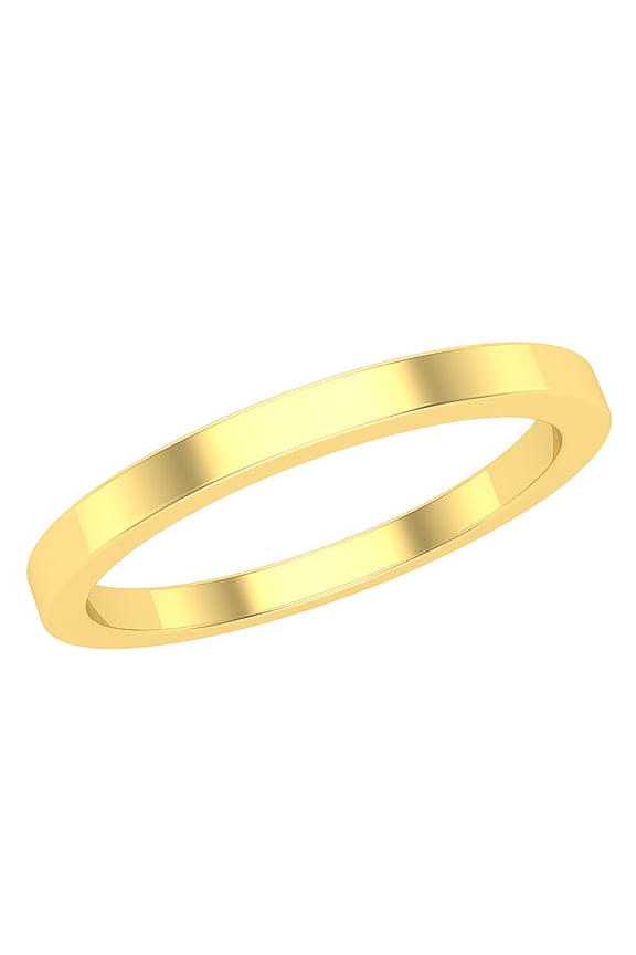 Collection Square-Edged Stackable Classical Metal Wedding Band for Women in 10K Yellow Gold, Size 5.5