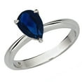 thumbnail image 1 of Dazzlingrock Collection Sterling Silver 9X7 MM Pear Cut Blue Sapphire Solitaire Bridal Engagement Ring, Size 10, 1 of 1