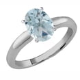 thumbnail image 1 of Dazzlingrock Collection Sterling Silver 9x7 MM Oval Cut Aquamarine Ladies Solitaire Bridal Engagement Ring, Size 6.5, 1 of 1