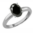 thumbnail image 1 of Dazzlingrock Collection Sterling Silver 9x7 MM Oval Cut Black Sapphire Ladies Solitaire Bridal Engagement Ring, Size 7, 1 of 1