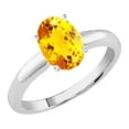 thumbnail image 1 of Dazzlingrock Collection Sterling Silver 9x7 MM Oval Cut Citrine Ladies Solitaire Bridal Engagement Ring, Size 8.5, 1 of 1