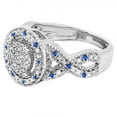 thumbnail image 1 of Dazzlingrock Collection Sterling Silver Blue Sapphire & White Diamond Womens Engagement Ring, Size 5.5, 1 of 1