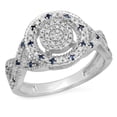 thumbnail image 1 of Dazzlingrock Collection Sterling Silver Round Blue Sapphire & White Diamond Ladies Micro Pave Engagement Ring, Size 7, 1 of 1